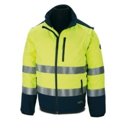 CAZADORA TIPO SOFT SHELL AMARILLA AZUL T.S 288CSFY