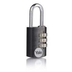 CANDADO COMBIN. ALUM. 30MM. NEGRO YE3CB/28/126/BK
