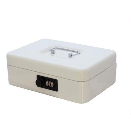 CAJA CAUDALES COMBINACION LOCK BLANCA 25X18X9CM