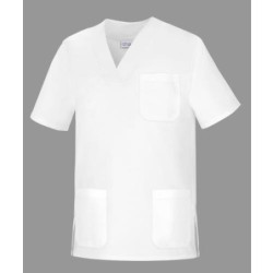 CHAQUETA CON PICO MANGA CORTA BLANCA CPU91- 6
