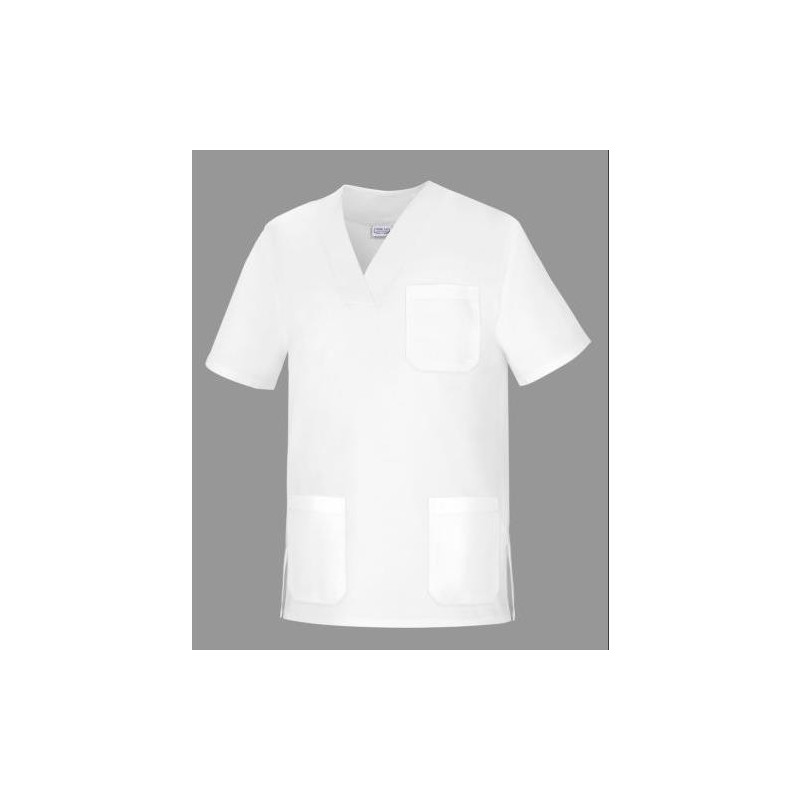 CHAQUETA CON PICO MANGA CORTA BLANCA CPU91- 8