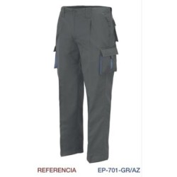 PANTALON MULTIBOLSILLOS C/REFUERZO GRIS L9000 T-42
