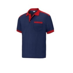 POLO CARGO CON BOLSILLO MANGA CORTA AZUL/ROJO 2XL