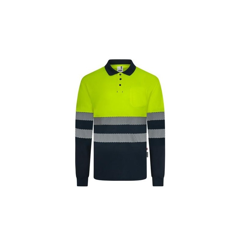 POLO GRIS BICOLOR M/L ALTA VISIBIL AZUL/AMAR T.S