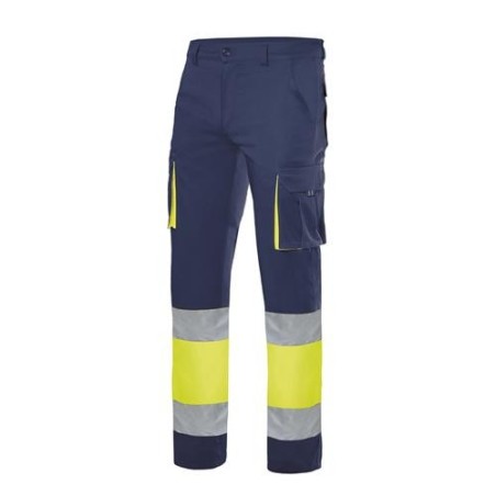 PANTALON STRETCH A.V. AZUL MAR/AMA.FLUOR T-2XL