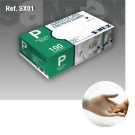 GUANTE LATEX 100 UNIDADES TALLA P SX01