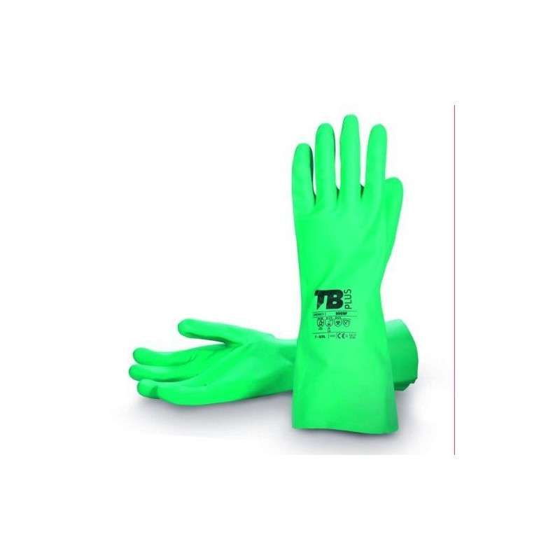 GUANTE SIN SOPORTE NITRILO 9009F QUIMICO VERDE 7