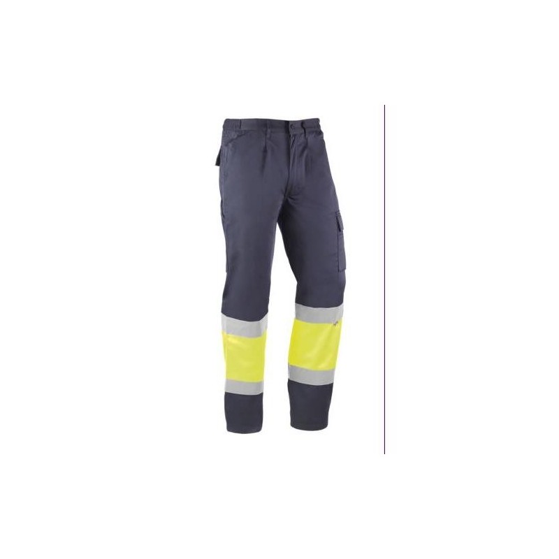 PANTALON ALTA VISIBILIDAD KRETA MARINO/AMARILLO XL