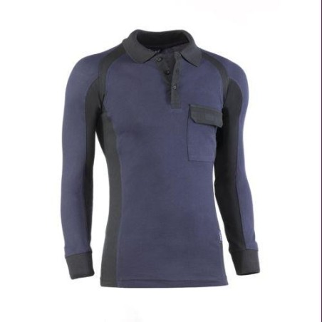 POLO PIQUE MANGA LARGA FLEX MARINO/NEGRO 681/L