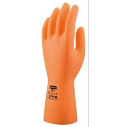 GUANTE SIN SOPORTE LATEX QUIMICO NARANJA T-7