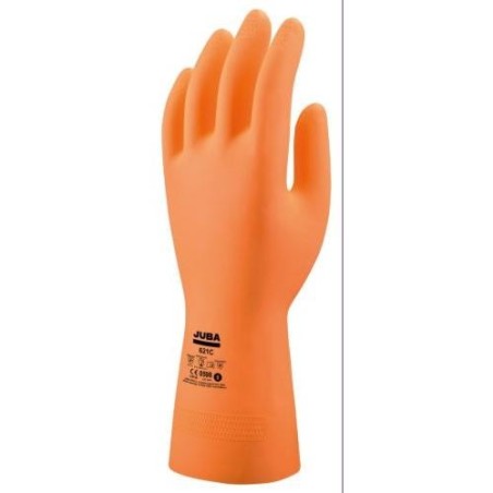 GUANTE SIN SOPORTE LATEX QUIMICO NARANJA T-10