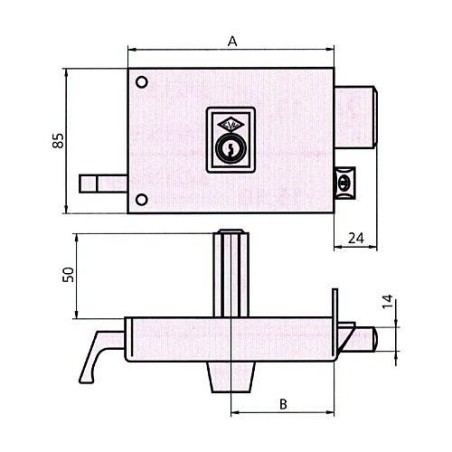 CERRADURA REVERSIBLE 125AR 10 DCHA. HE PF
