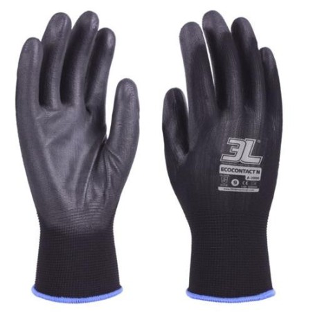 GUANTE PU NEGRO S/COSTURAS ECOCONTACT N A2000 T- 7