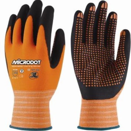 GUANTE NYLON NARANJA MICRODOT T- 9 WX-666 T9