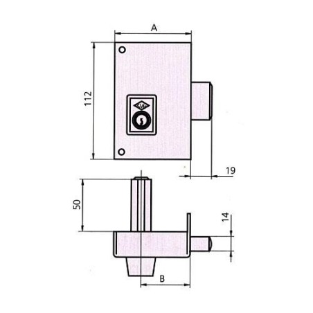CERRADURA SOBREPONER 56C 60 DCHA. HE PF. CVL