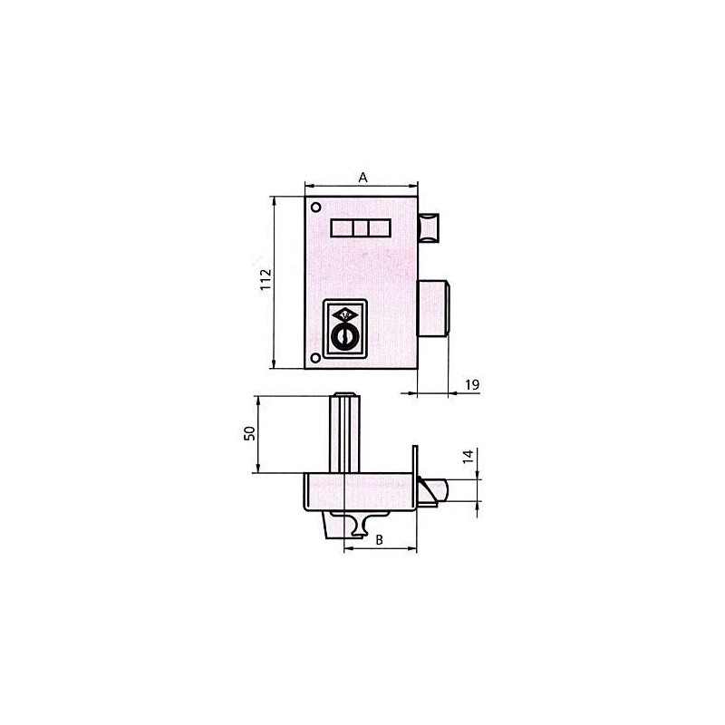 CERRADURA SOBREPONER 156A 60 IZDA. HE RD. CVL