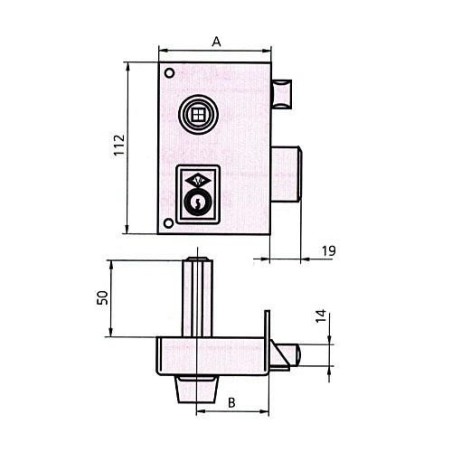 CERRADURA SOBREPONER 156B 60 IZDA. HE RD. CVL