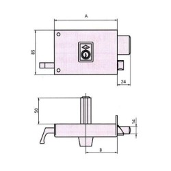 CERRADURA SOBREPONER 125A 14 DCHA. HE PF. CVL