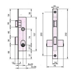CERRADURA PUERTA METALICA 1964/5 CVL