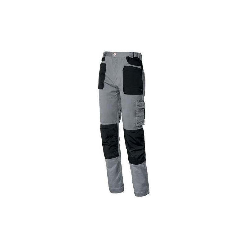 PANTALON STRETCH GRIS / NEGRO 8730B-080 T.4XL