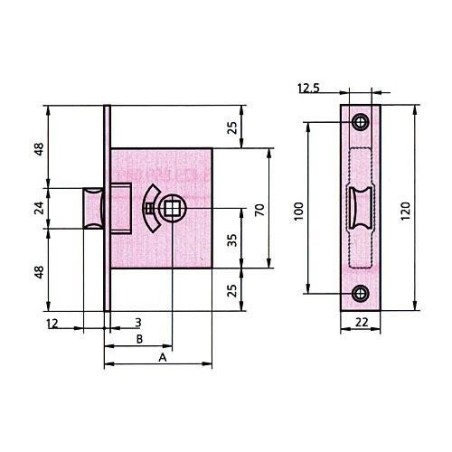 CERRADURA EMBUTIR 249-B/60/2 HLCVL