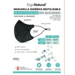 MASCARILLA REUTILIZABLE ERGONATURAL NEGRA (BL-2UN)