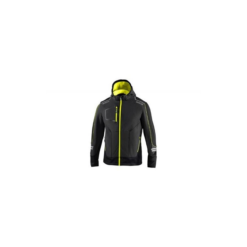 CHAQUETA TECH SOFTSHELL GRIS/AMARILLO TALLA L