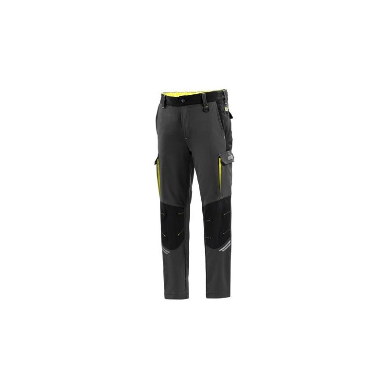 PANTALON TECH TROUSERS GRIS AMARILLO FLUOR TALLA L