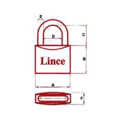 CANDADO LATON 300/15 ARCO NORMAL LINCE