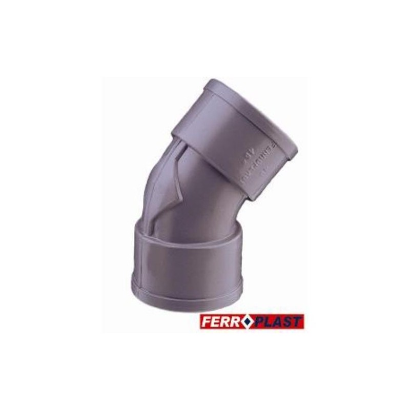 CODO PVC GRIS HM.-HM. 45   40 MM. 205273