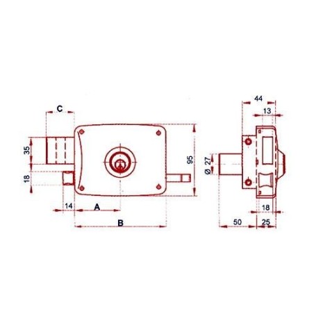CERRADURA SOBREPONER 5125A/120 HE IZDA. LINCE