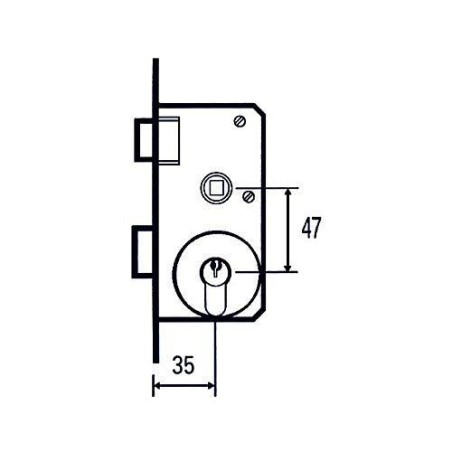 CERRADURA EMBUTIR 1501-2P 45 MCM