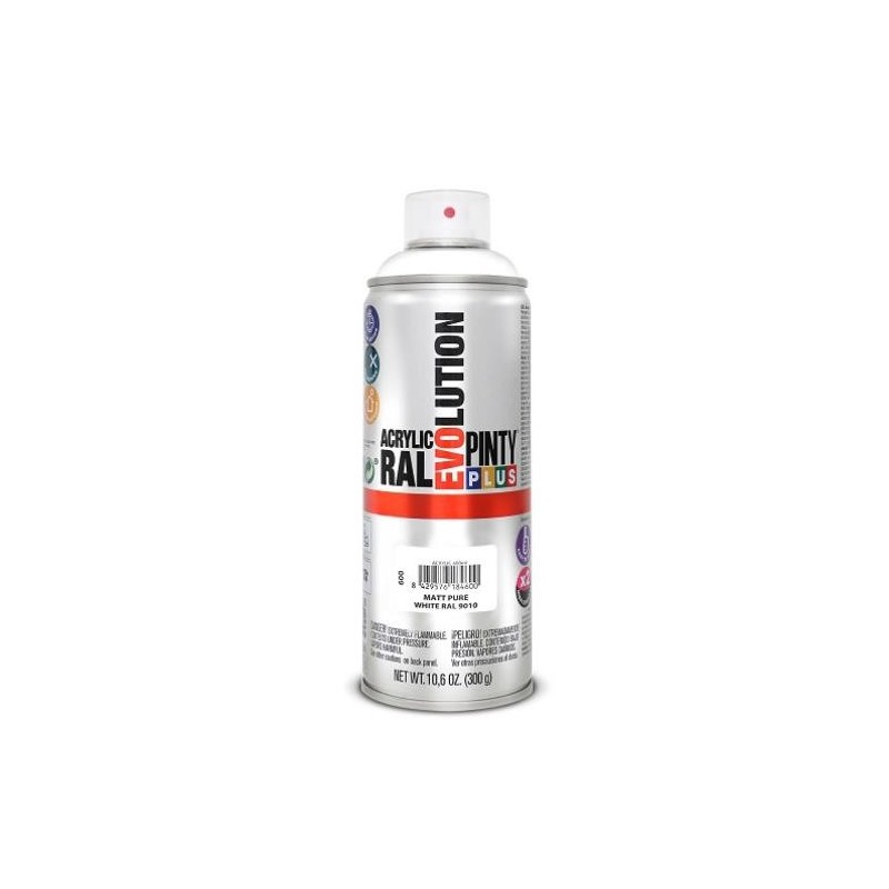 PINTURA SPRAY PINTY PLUS BLANCO MATE RAL9011 520ML