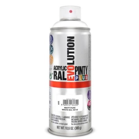 PINTURA SPRAY PINTY PLUS BLANCO MATE RAL9011 520ML