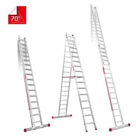 ESCALERA MULTIUSO DE DOS TRAMOS CON 17 PELDAÑOS
