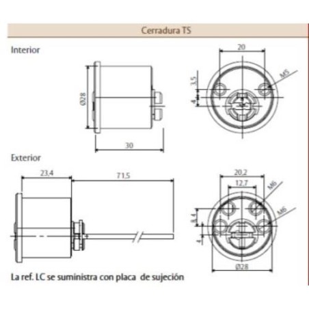 CILINDRO SEG. PARA CERRADURA TS T6TSRFLC LAT. TESA