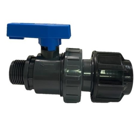 VALVULA BOLA PVC UNION SIMPLE RH 3/4-FITTING Ø25