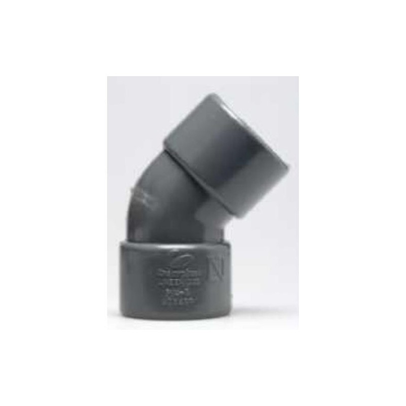 ENLACE CODO 45   HEMBRA PVC EVACUACION 32MM