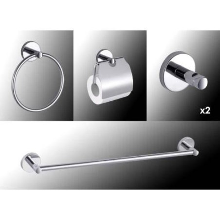 JUEGO BAÑO SMART PARED METAL INOX 5 PIEZAS 60848
