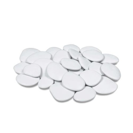 PIEDRAS DECORARIVAS PLASTICO (24UDS)  BLANCAS