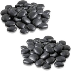 PIEDRAS DECORARIVAS PLASTICO (24UDS)  NEGRAS