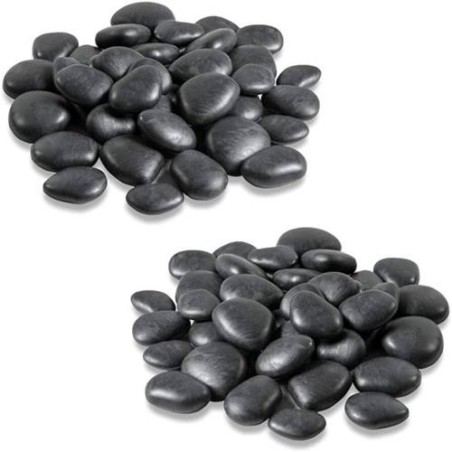 PIEDRAS DECORARIVAS PLASTICO (24UDS)  NEGRAS