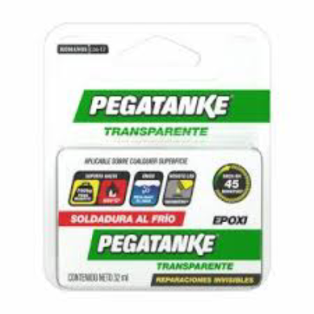 PEGAMENTO EPOXICO PEGATANKE TRANSPARENTE 32ML