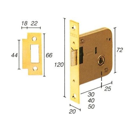 CERRADURA EMBUTIR 2005/40 HL TESA