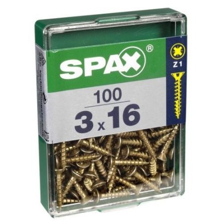 TORNILLO SPAX C/PL POZI BRICO. 3.0X16 C/100 UDS