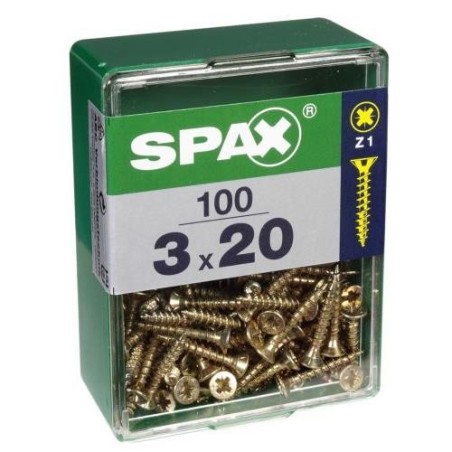 TORNILLO SPAX C/PL POZI BRICO. 3.0X20 C/100 UDS