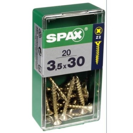 TORNILLO SPAX C/PL POZI BRICO. 3.5X30 C/20 UDS