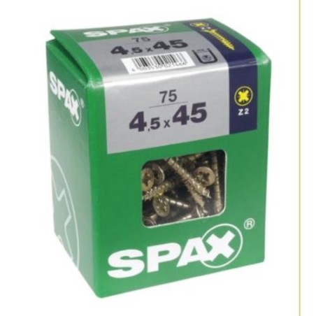 TORNILLO SPAX C/PL POZI BRICO. 4.5X45 C/75 UDS