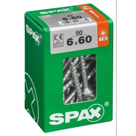 TORNILLO SPAX C/PL TORX WIROX 6.0X60 C/50 UDS