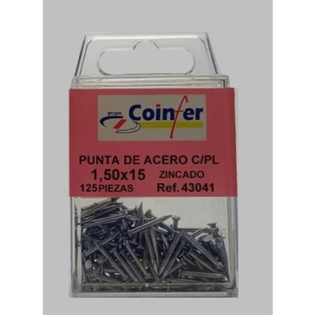 PUNTA ACERO C/PL. 1,50X15 ZN. BLISTER